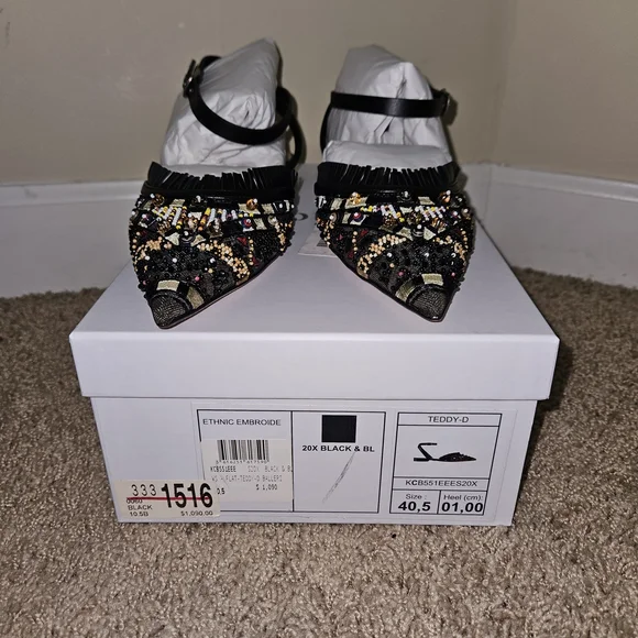 Dior Black Beaded Women's Shoes - Picture 3 of 6